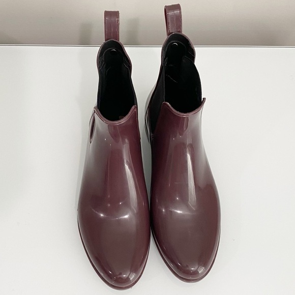 SAM EDELMAN Tinsley Chelsea Rubber Rain Bootie Sangria Size 7 - Picture 5 of 14